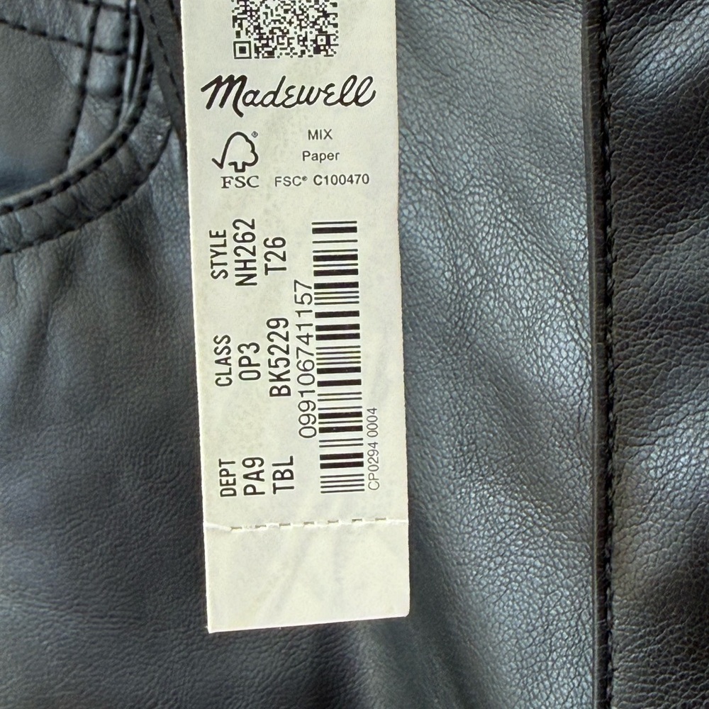 Madewell The Perfect Vintage Straight Faux Leather Edition Pants Size 26 - Picture 4 of 12
